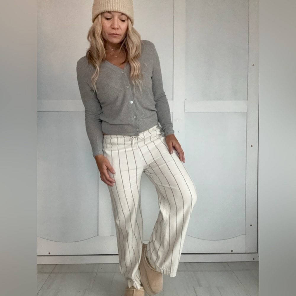 Zara Soft Linen Striped Pants